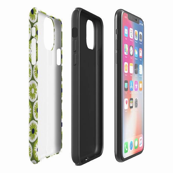iPhone Tough Case - Penny Flowers Green By Ali Brookes High End Look Modern feature