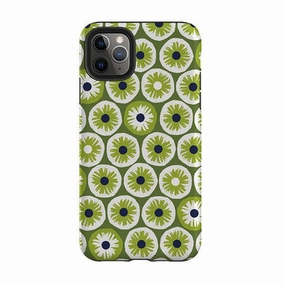 iPhone Tough Case - Penny Flowers Green By Ali Brookes Anti Scratch Layer Tough Frame
