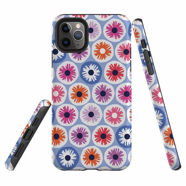 Soft Touching iPhone Tough Case - Penny Flowers Light Blue By Ali Brookes