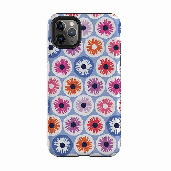iPhone Tough Case - Penny Flowers Light Blue By Ali Brookes Rugged Surface Rugged Finish