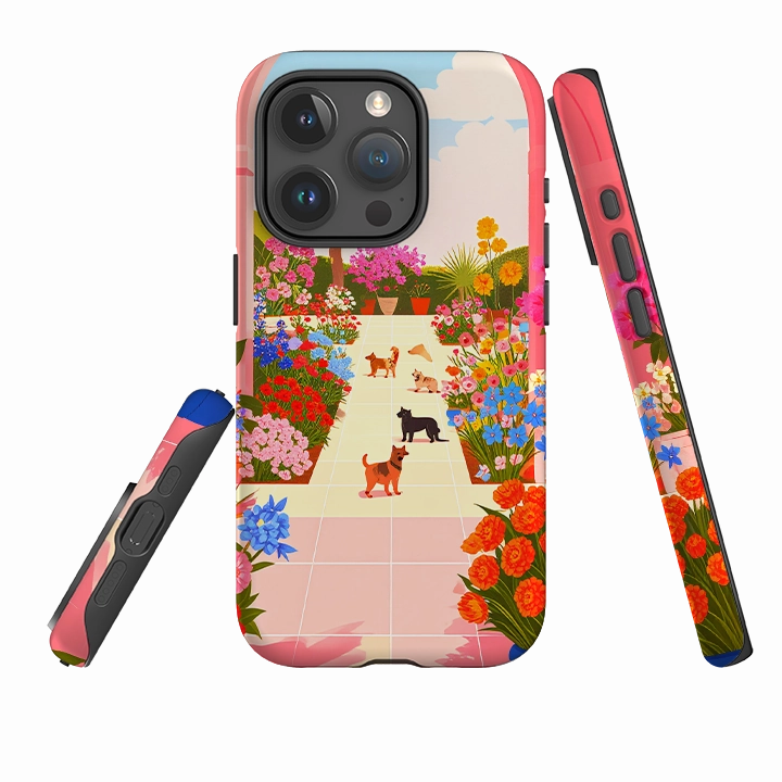 iPhone Tough Case - Pets Garden Minimal Texture Layer