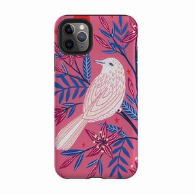 Sleek Edge Port Protection iPhone Tough Case - Pink Bird By Lee Foster Wilson