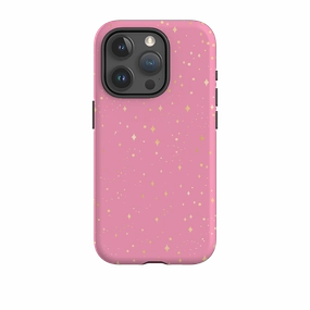 iPhone Tough Case - Pink Cosmos Durable Texture Layer Rugged Build Texture