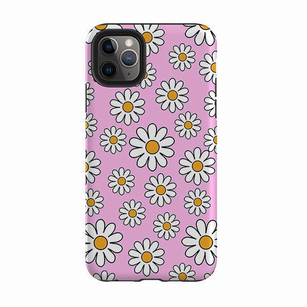 iPhone Tough Case - Pink Daises Flexible Pattern