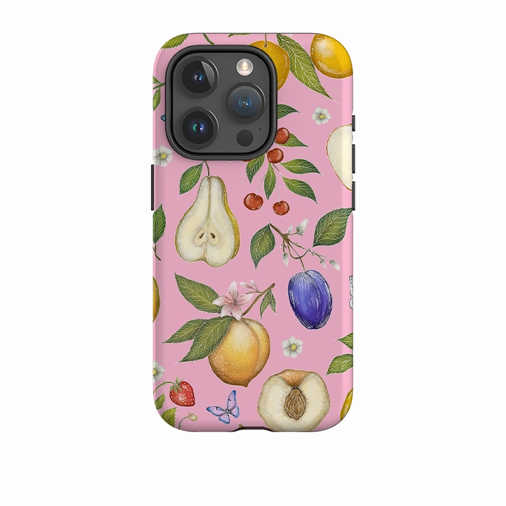 iPhone Tough Case - Pink Fruits By Catherine Rowe Modern Aesthetic Stylish Form