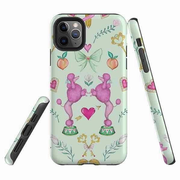 iPhone Tough Case - Pink Poodle Parlour Mint By Catherine Rowe Slim Profile Travel Companion