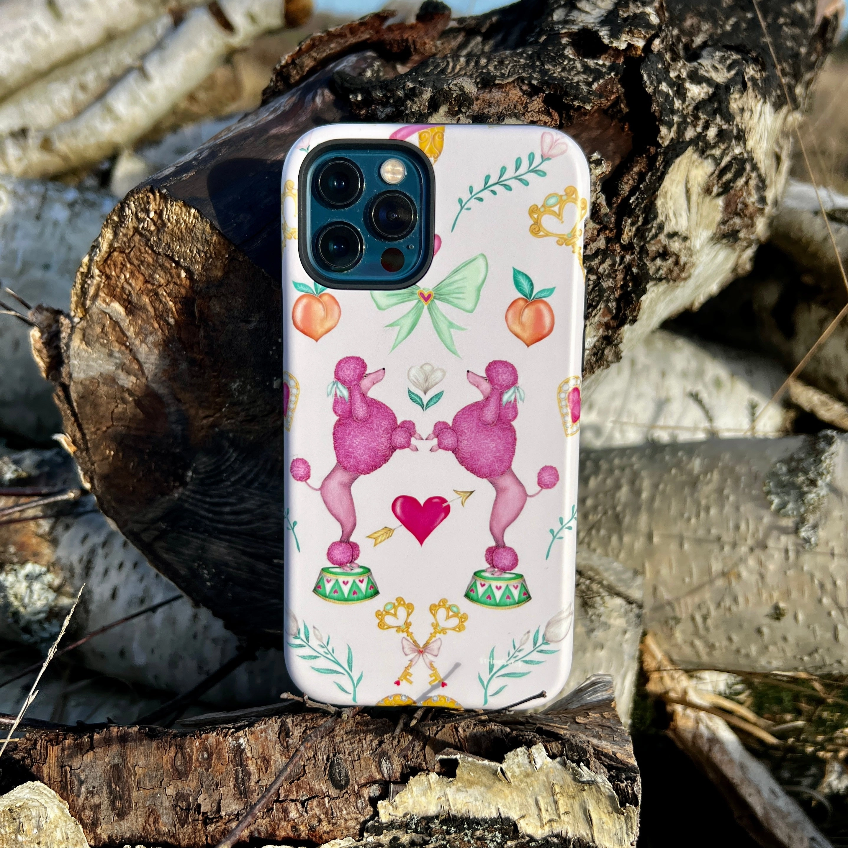 iPhone Tough Case - Pink Poodle Parlour Sugar By Catherine Rowe Comfort Padding Daily Durability