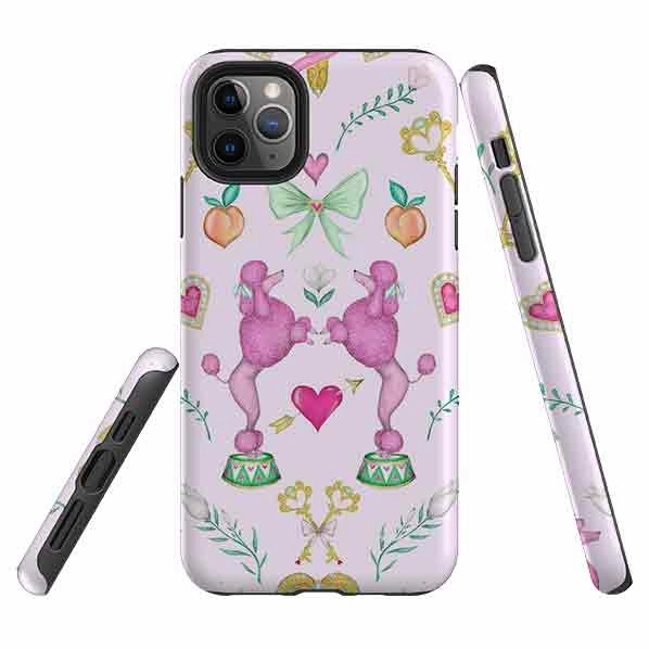 iPhone Tough Case - Pink Poodle Parlour Sugar By Catherine Rowe Tactile Buttons