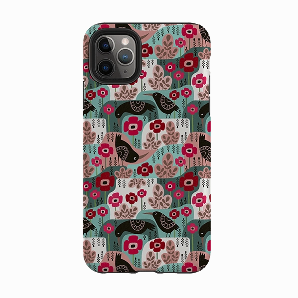 Protective Frame Design Protective Frame iPhone Tough Case - Poppies And Crow By Suzy Taylor