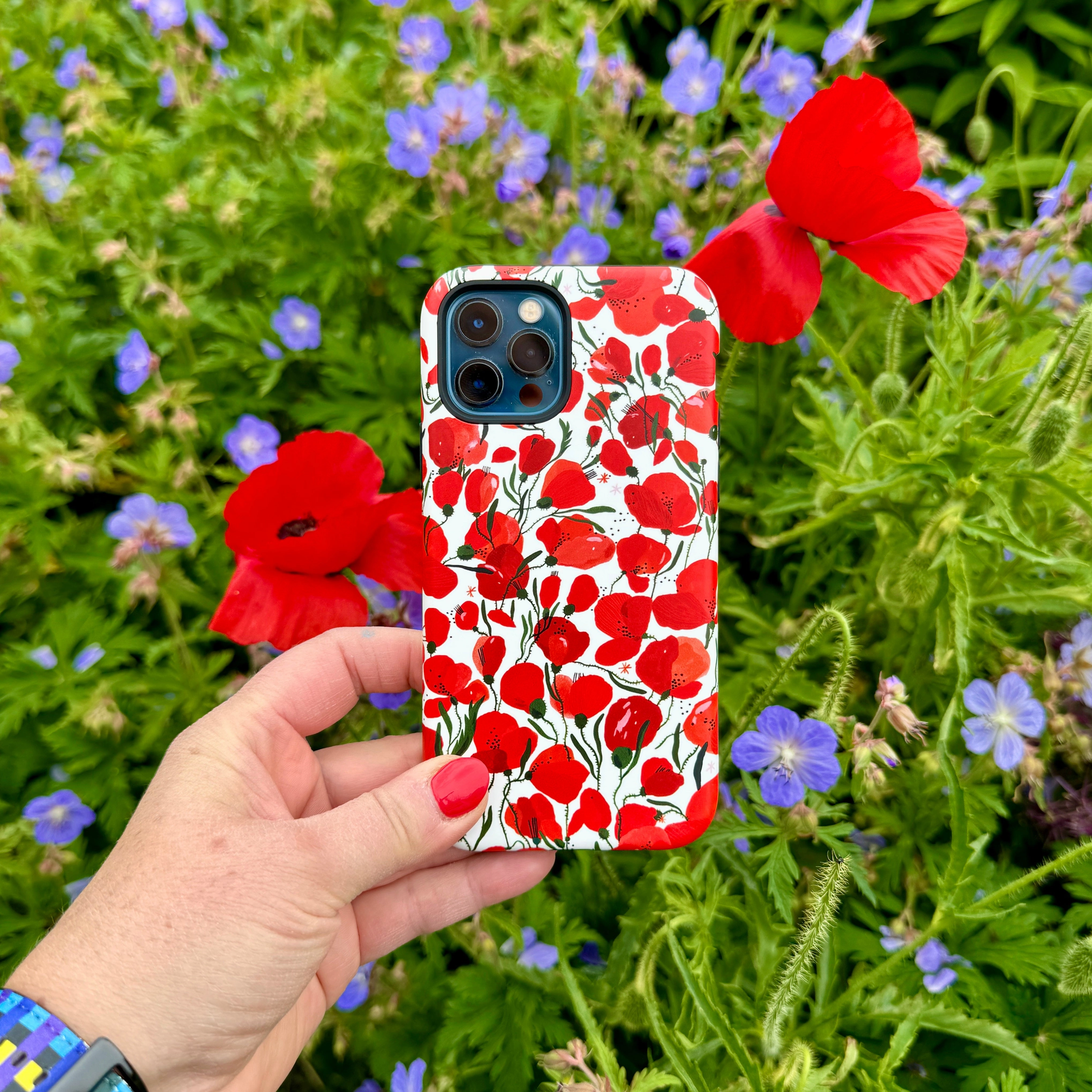 iPhone Tough Case - Poppies Pattern By Madalina Andronic Luxury Appeal Daily Durability
