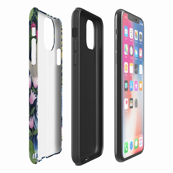 Button Cover Strong Surface iPhone Tough Case - Prowling Leopard By Bex Parkin