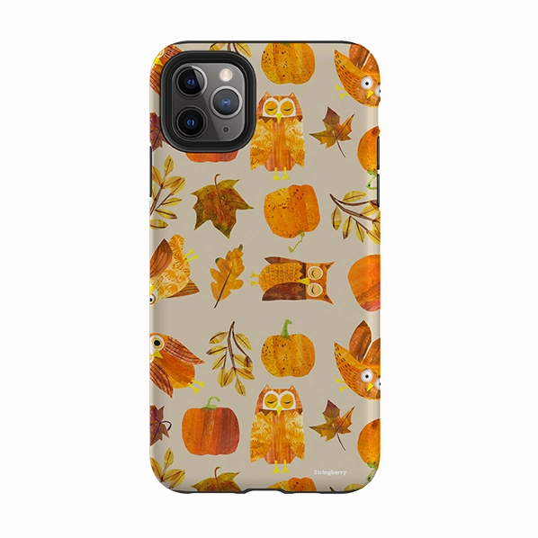 iPhone Tough Case - Pumpkins and Owls By Tracey English Hybrid Grip Finish Fashion Edge