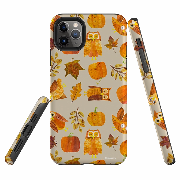 iPhone Tough Case - Pumpkins and Owls By Tracey English Hybrid Form