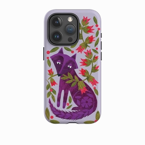 Hybrid Look iPhone Tough Case - Purple Foxie By Tracey English