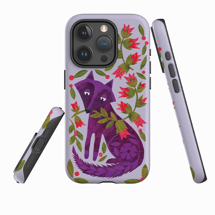 iPhone Tough Case - Purple Foxie By Tracey English Modern Layer Premium Craft