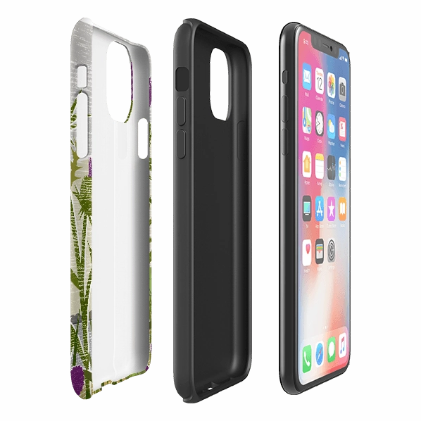 iPhone Tough Case - Purple Thistle By Liane Payne Tactile Feel Premium Grip