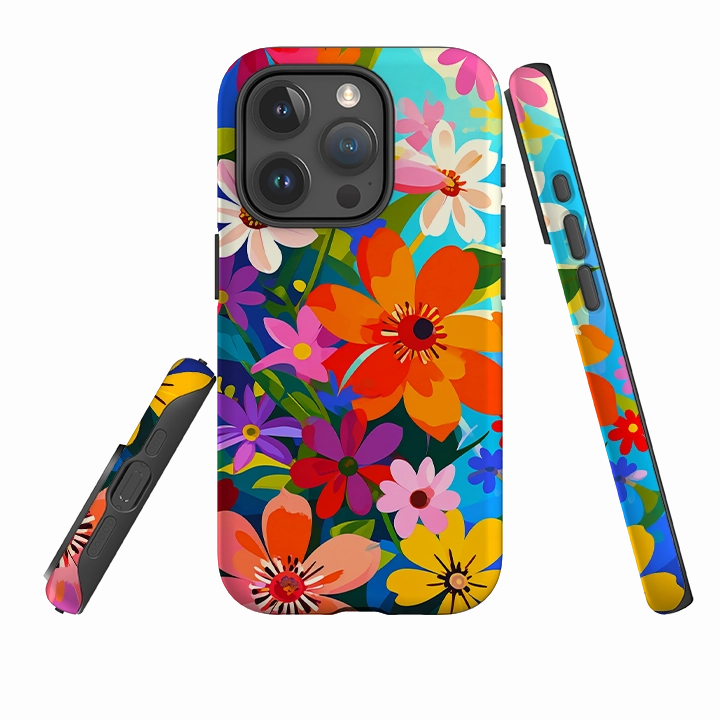 iPhone Tough Case - Rainbow Floral Everyday Style