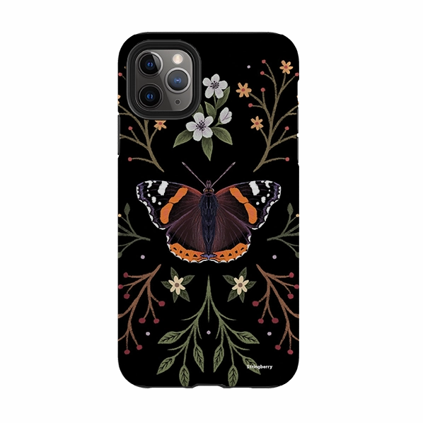 iPhone Tough Case - Red Admiral Butterfly By Anna Stead Elegant Style Lightweight Grip