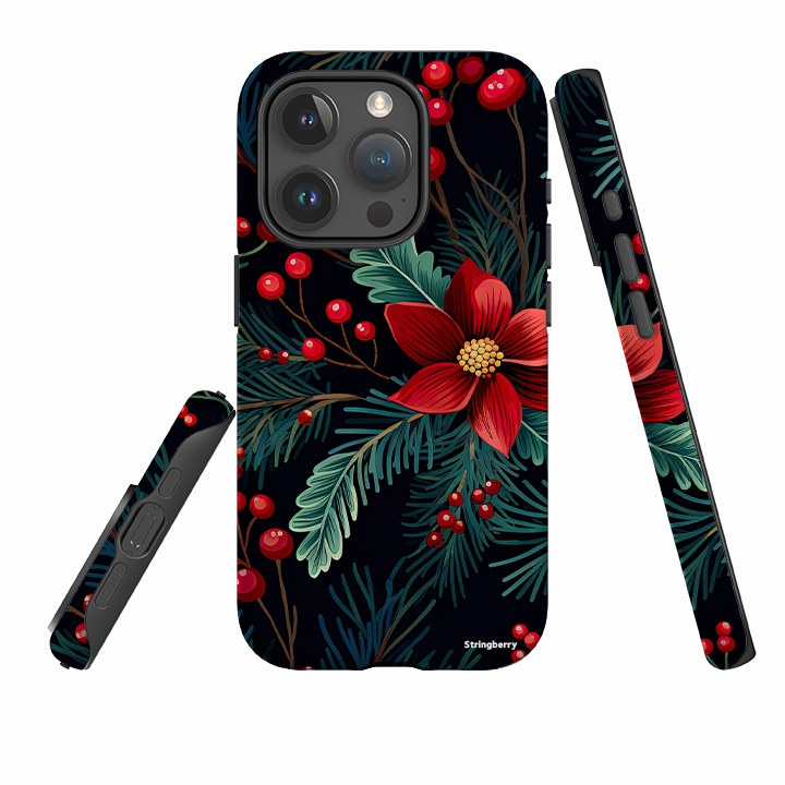 Smooth Form Texture Hard Edge iPhone Tough Case - Red Berries II