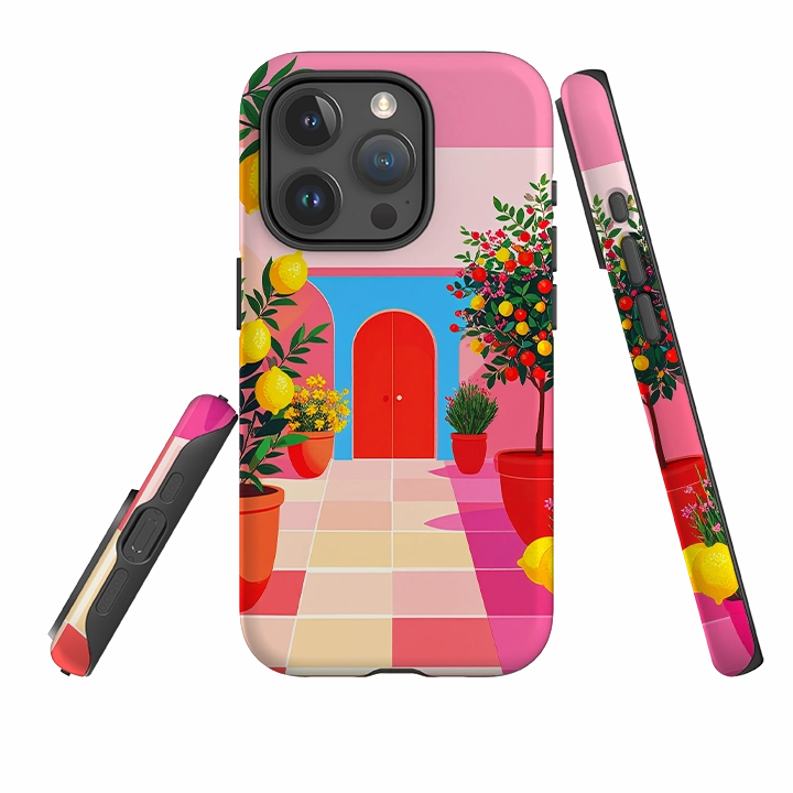 iPhone Tough Case - Red Garden dust protection Soft Build Texture