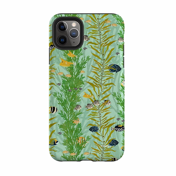 iPhone Tough Case - Reef Stripe By Katherine Quinn Clear Frame