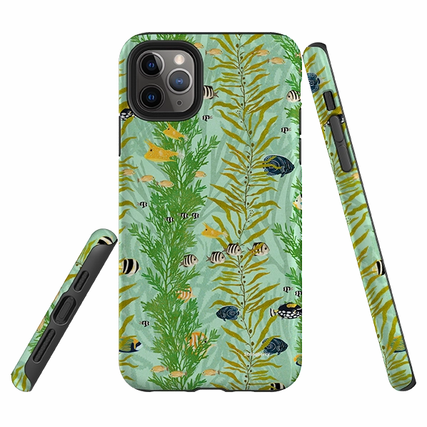 Durable Finish Layer Comfort Build Layer iPhone Tough Case - Reef Stripe By Katherine Quinn