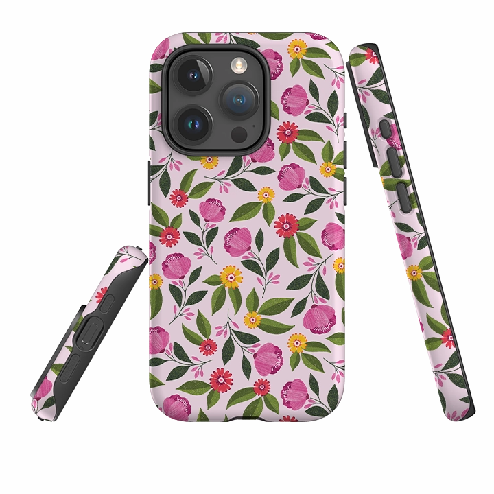 Shock Surface Trendy Pattern iPhone Tough Case - Rose Garden II By Ali Brookes