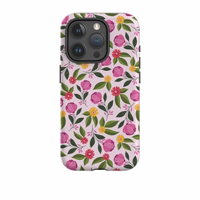 iPhone Tough Case - Rose Garden II By Ali Brookes Smooth Surface Layer Rugged Frame