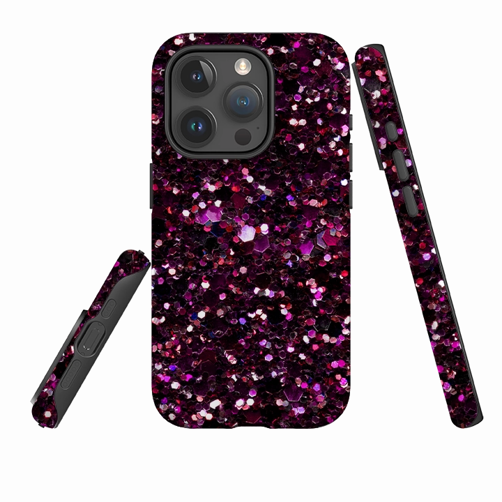 iPhone Tough Case - Rubies By Kitty Joseph (case does not glitter) Carbon Fiber
