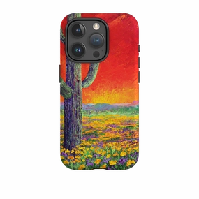 iPhone Tough Case - Saguaro Sunset By Linda Calvert Jacobson Modern Build Smooth Edge Design