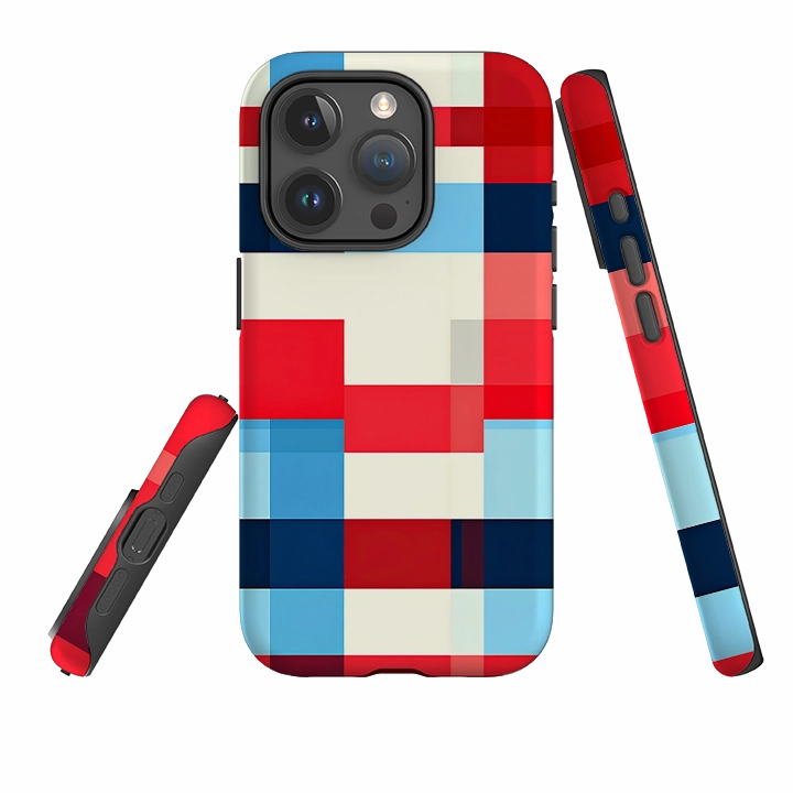 iPhone Tough Case - San Jose Gingham Soft Edging Modern Pattern Style