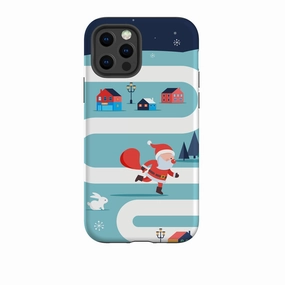 Hybrid Pattern Texture iPhone Tough Case - Santa Is On His Way