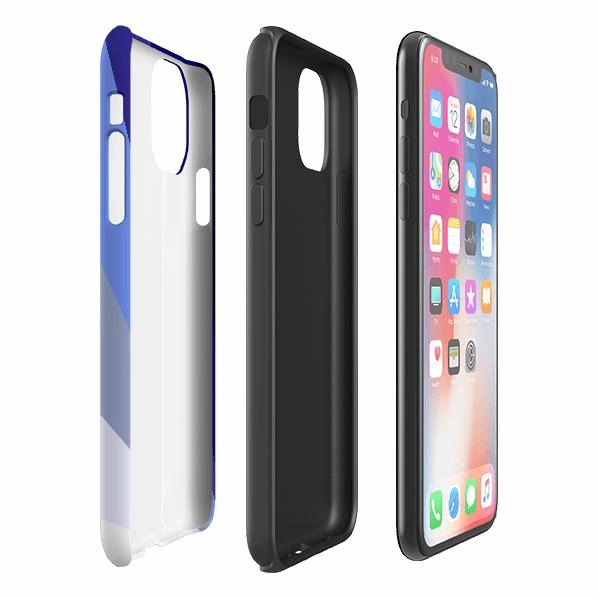 iPhone Tough Case - Sapphire Fan By Kitty Joseph Hard Edge Flexible Grip Texture