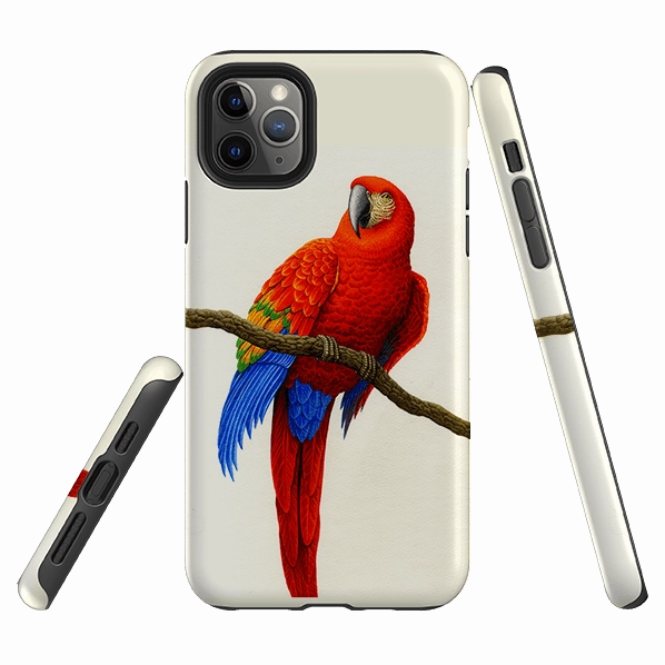 Premium Edge Design Elegant Shield iPhone Tough Case - Scarlet Macaw By Philip Hood