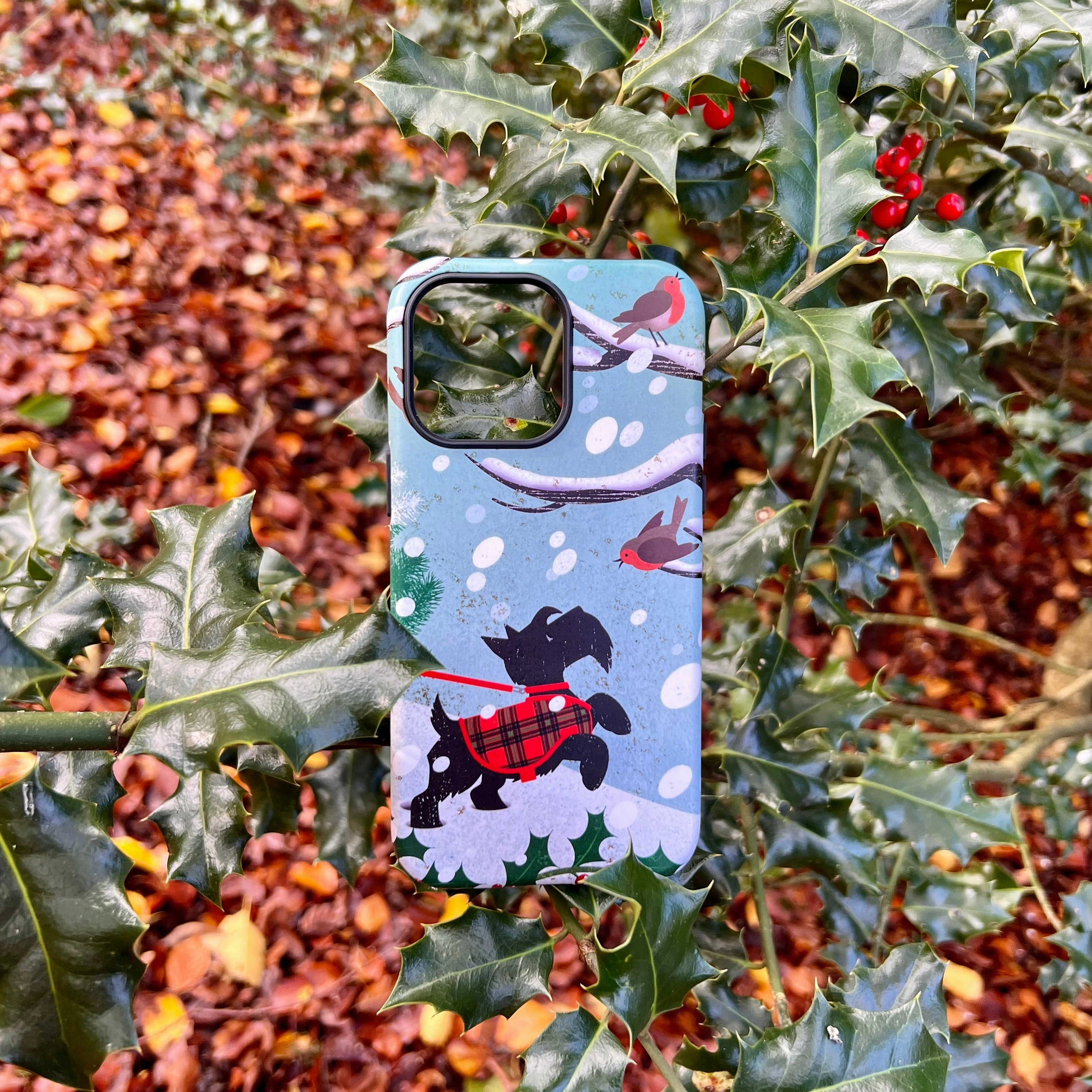 slim fit Soft Touch iPhone Tough Case - Scottie in Snow By Liane Payne