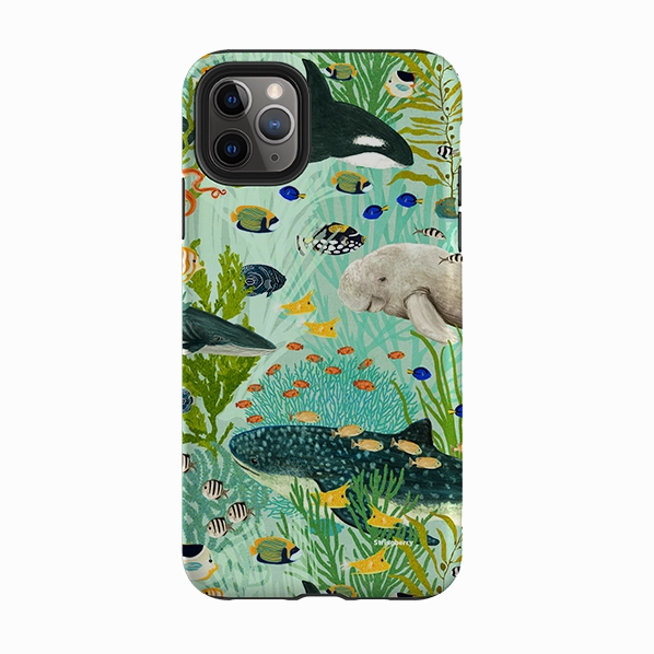 iPhone Tough Case - Sea Life By Katherine Quinn Ergonomic form Handcrafted Design