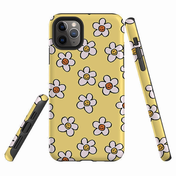iPhone Tough Case - Smiley Mellow Yellow Polished Texture