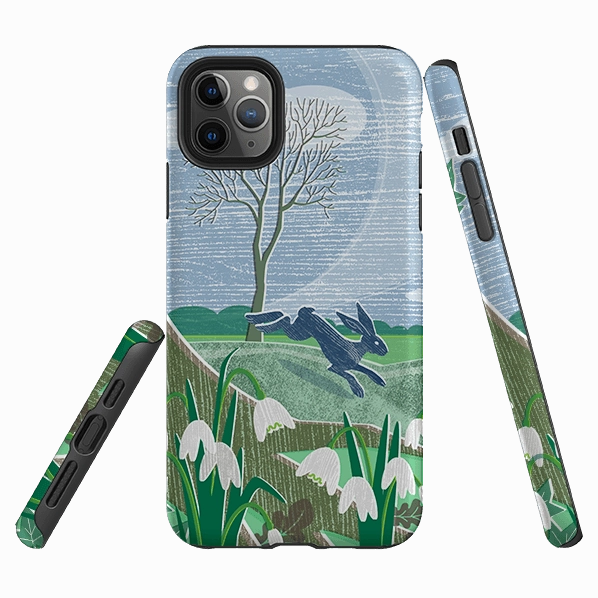 Durable Build Texture Creative Form iPhone Tough Case - Snowdrops And Hare By Liane Payne
