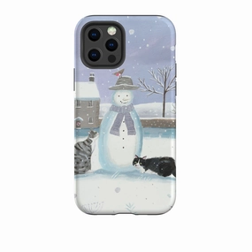 Compact Style Soft Protection iPhone Tough Case - Snowman And Cats By Mary Stubberfield
