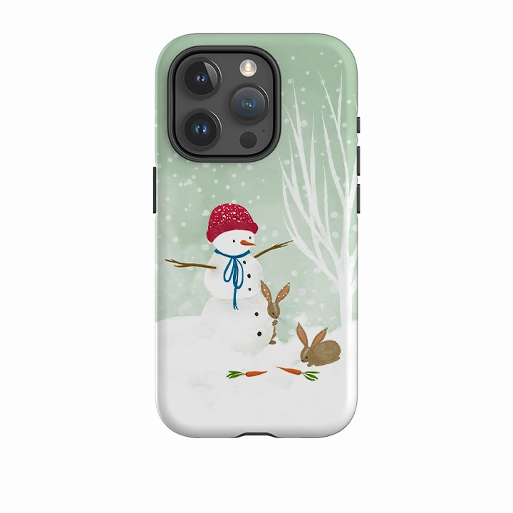 Flexible Layer Design Sleek Grip iPhone Tough Case - Snowman By Katherine Quinn