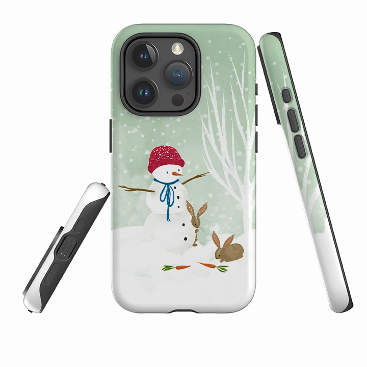 Matte Coating Finish Soft Finish Layer iPhone Tough Case - Snowman By Katherine Quinn