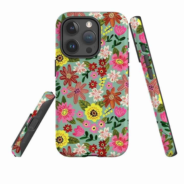 Smooth Pattern Pocket Ready iPhone Tough Case - Spring Floral II By Caroline Bonne Muller