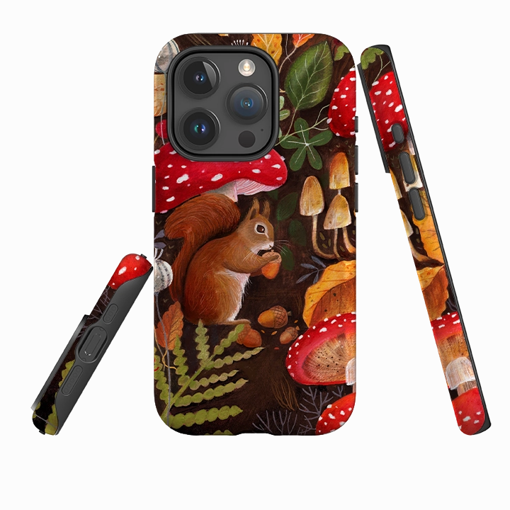 Smooth Finish Touch iPhone Tough Case - Squirrel Mushrooms By Bex Parkin