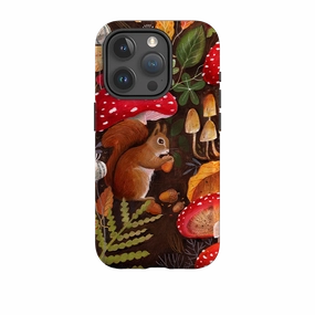 iPhone Tough Case - Squirrel Mushrooms By Bex Parkin Shock Absorber
