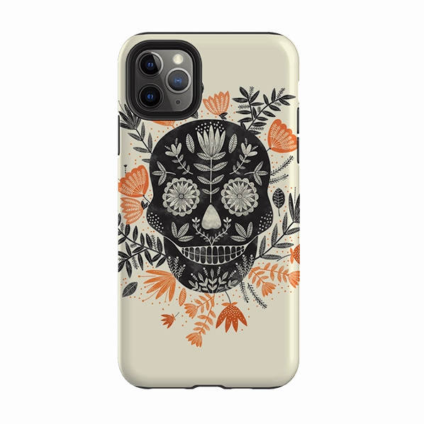 iPhone Tough Case - Sugar Skull Cream By Jade Mosinski daily protection Travel Friendly