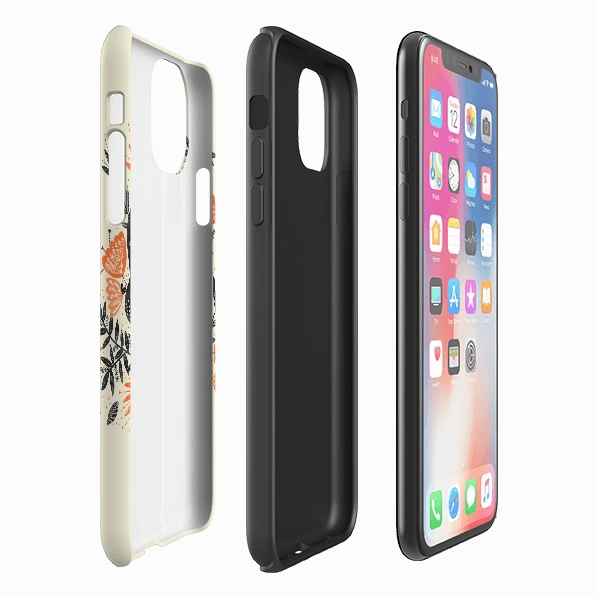 TPU Material iPhone Tough Case - Sugar Skull Cream By Jade Mosinski