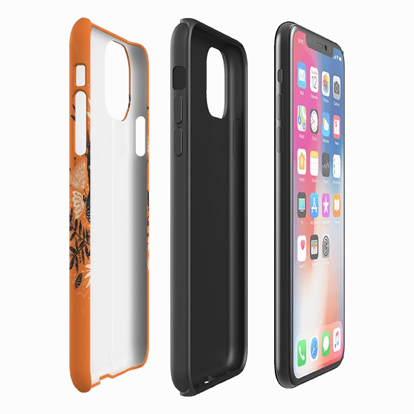 TPU Material iPhone Tough Case - Sugar Skull Orange By Jade Mosinski