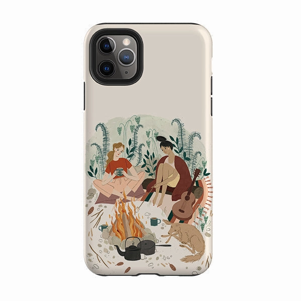 Protective Frame Design Compact Fit iPhone Tough Case - Summer Fire By Meghann Rader