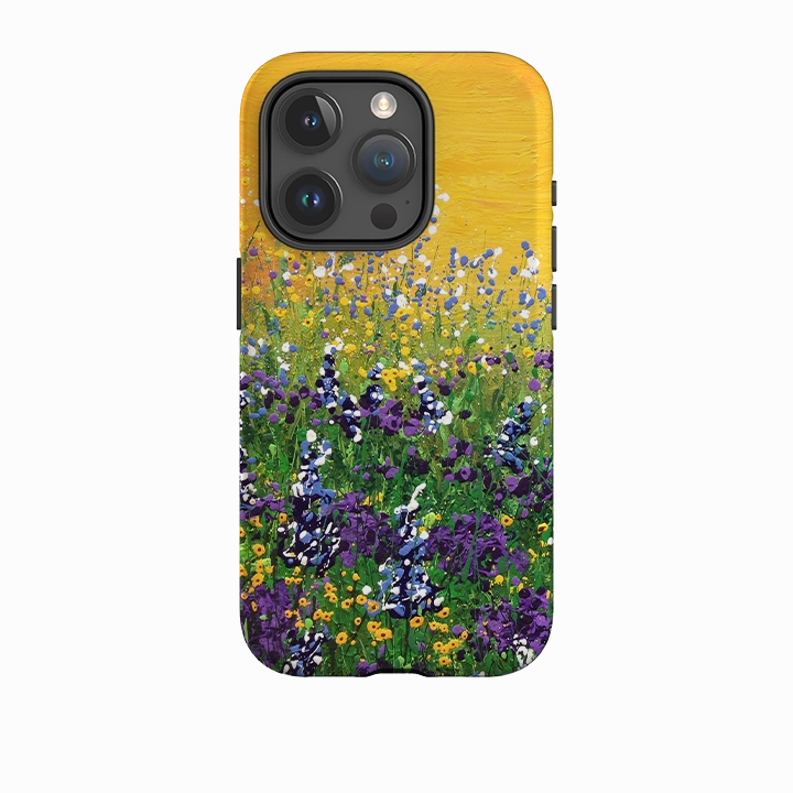iPhone Tough Case - Sunshine Meadow By Linda Calvert Jacobson Rugged Pattern Texture Sleek Appearance