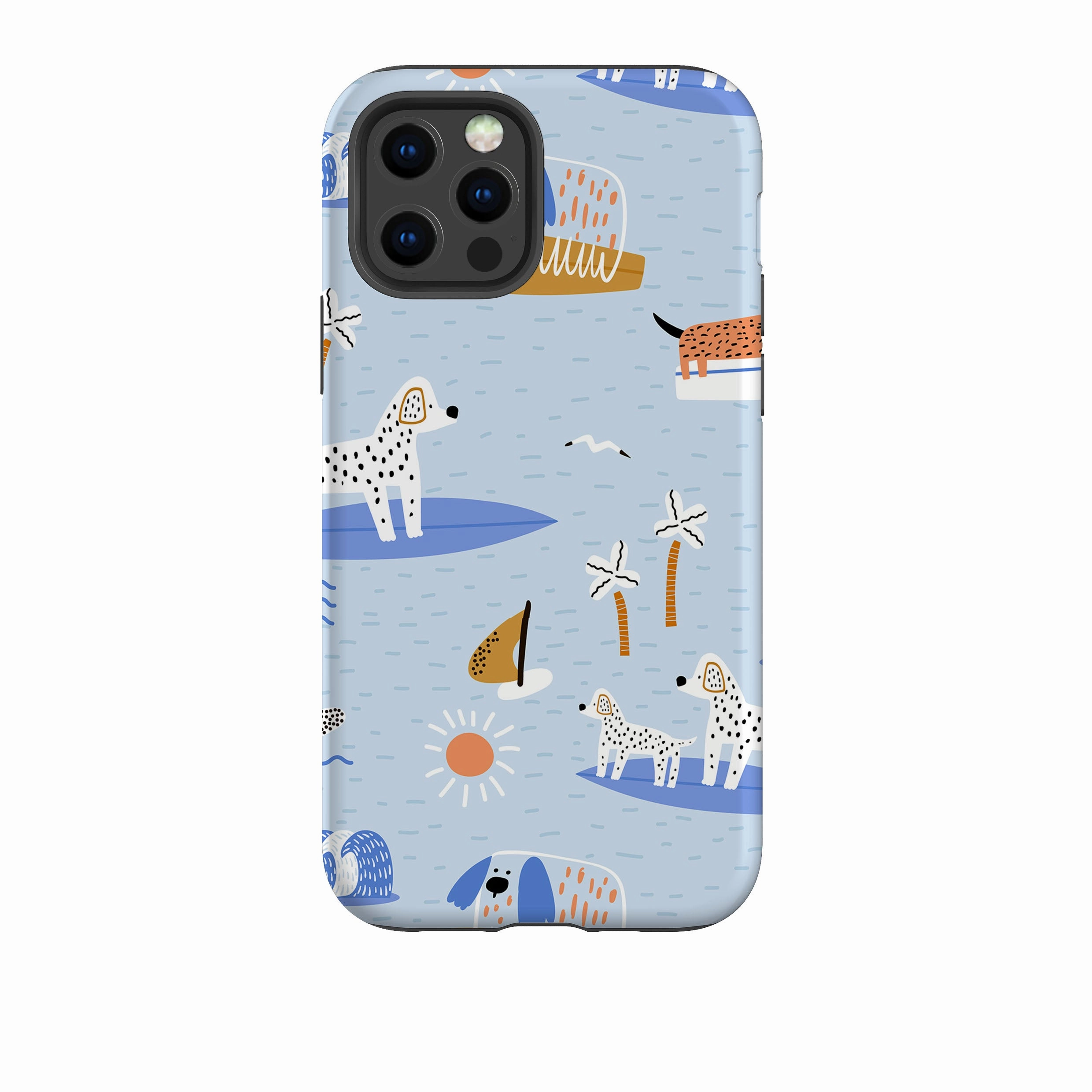 Luxury Finish iPhone Tough Case - Surfing Dogs